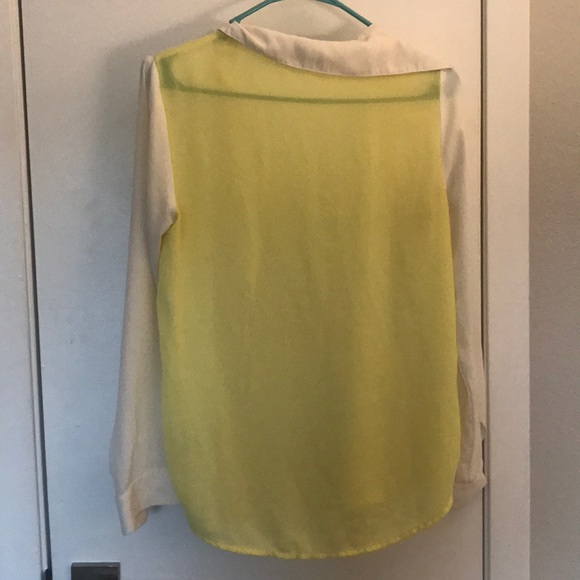 See through yellow accent button up - Picture 2 of 4